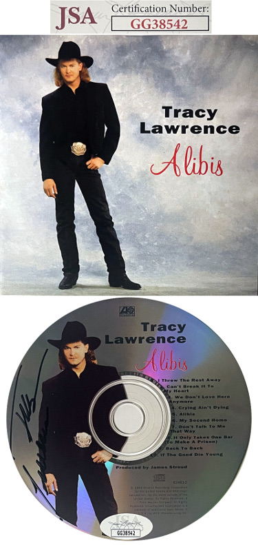 Tracy Lawrence signed 1993 Alibis Album CD w/ Cover Booklet & Case- JSA #GG38542