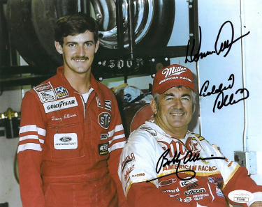 Bobby Allison/Donnie Allison/Eddie Allison triple signed NASCAR 8x10 Photo- JSA #II11060 (w/ Davey Allison)