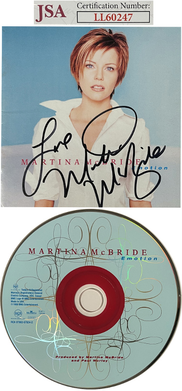 Martina McBride signed 1999 Emotion Album Cover Booklet w/ CD w/ Love- JSA #LL60247