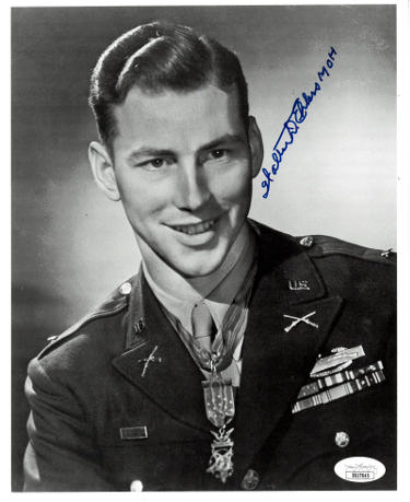 Walter Ehlers signed WWII Vintage B&W 8x10 Photo- JSA #SS17645- Big Red One/1st Infantry Div/ Medal of Honor