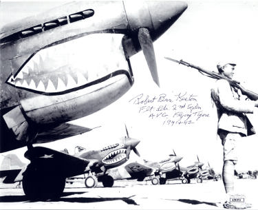 Robert Buster Keeton signed WWII Flying Tigers AVG P-40 Warhawk Pilot 8x10 Photo- JSA #AC92721- Flt Leader AVG 1941 & 42