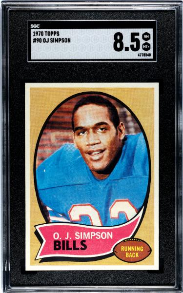 OJ/O.J. Simpson 1970 Topps Rookie Card (RC) #90- SGC Graded 8.5 NM-MT+ (Buffalo Bills/HOF/Heisman)