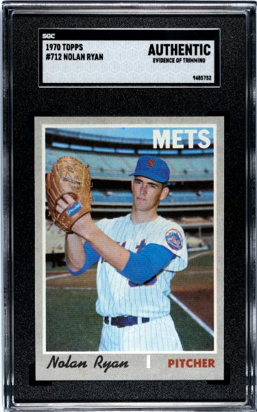 Nolan Ryan 1970 Topps Baseball Card #712- SGC Graded Authentic (Evid of Trimming/Mets/HOF/AMAZING APPEAL)