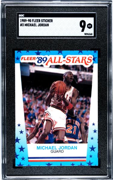 Michael Jordan 1989-90 Fleer All-Star Sticker/Card #3- SGC Graded 9 Mint (Chicago Bulls/HOF/GOAT)