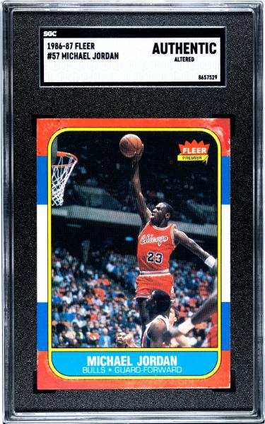 Michael Jordan 1986-87 Fleer Rookie Card (RC) #57- SGC Authentic Altered (Chicago Bulls/HOF/GOAT)