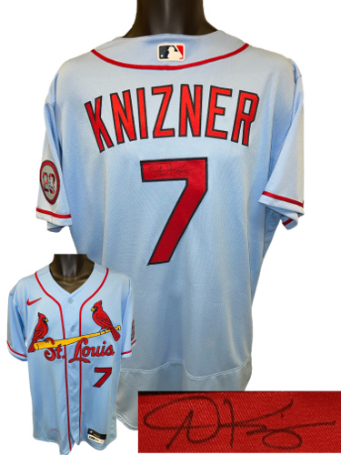 Andrew Knizner signed St. Louis Cardinals Nike MLB Authentic Collection Blue Team Issued #7 Jersey SZ 46 MLB Certified Hologram