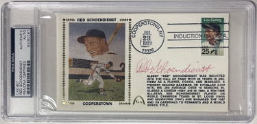 Red Schoendienst signed St. Louis Cardinals Cooperstown 1989 FDC Gateway Silk Cachet- PSA/DNA Slabbed Authentic