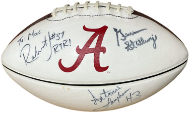 Gene Stallings signed Alabama Nike Football w/ Antonio Langham/Robert Lester Roll Tide Inc To Mac COA (3 sigs)