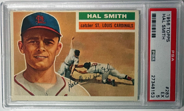 Hal Smith 1956 Topps Baseball Card #283- PSA Graded 5 EX (St. Louis Cardinals/3XAS)