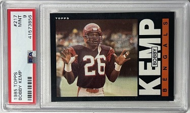 Bobby Kemp 1985 Topps Card #217- PSA Graded 9 Mint (Cincinnati Bengals)