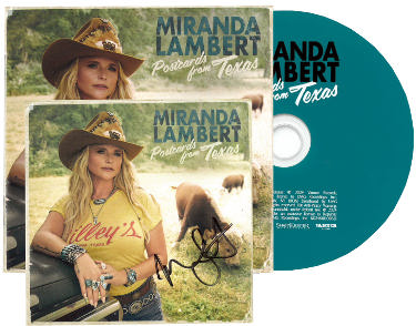 Miranda Lambert signed 2024 Postcards From Texas CD Signed 4x4 Art Insert Auto/Booklet/Case- COA