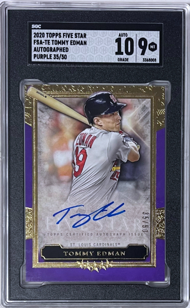 Tommy Edman signed 2020 Topps Five Star Auto Card #FSA-TE- /60- SGC Graded 9 Mint/10 Auto (St. Louis Cardinals)