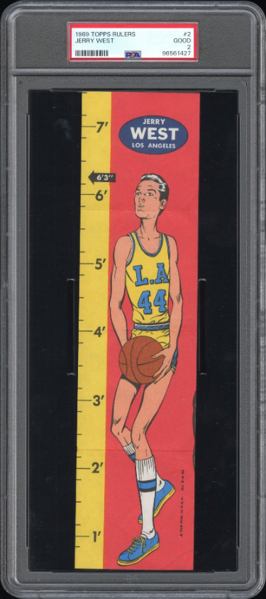 Jerry West 1969-70 Topps Basketball Rulers- PSA Graded 2 Good (Los Angeles Lakers)