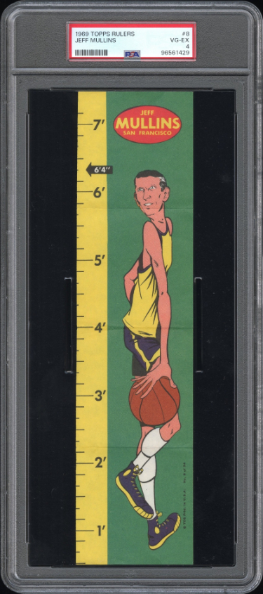 Jeff Mullins 1969-70 Topps Basketball Rulers  RC #8- PSA Graded 4 VG-EX (San Francisco Warriors)