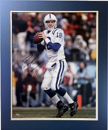 Peyton Manning signed Indianapolis Colts 16X20 Photo Custom Matted imperfect- Mounted Memories Hologram