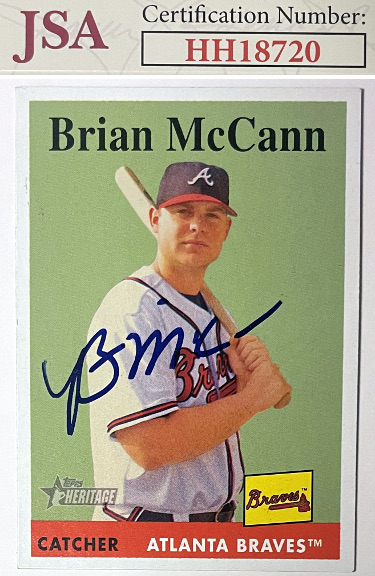 Brian McCann signed 2007 Topps Heritage Baseball On Card Auto #390- JSA #HH18720 (Atlanta Braves)