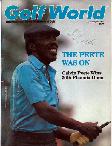 Calvin Peete signed 1985 Golf World PGA Magazine (January 15, 1985)