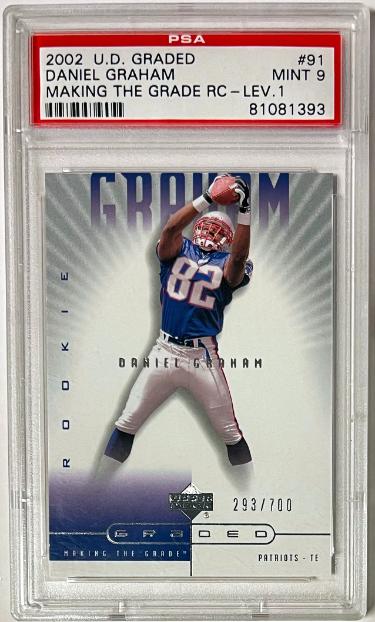 Daniel Graham 2002 Upper Deck Making The Grade Level 1 Rookie Card (RC) #91- PSA Graded 9 Mint (New England Patriots)