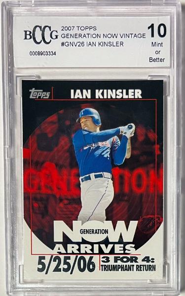 Ian Kinsler 2007 Topps Generation Now Vintage Card #GNV26- BCCG Graded 10 Mint or Better (Texas Rangers)