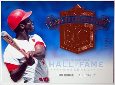 Lou Brock 2005 Upper Deck Hall of Fame Class of Cooperstown Card #CC-LB1- /50 (St. Louis Cardinals)