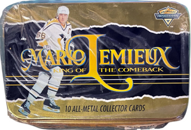 1997-98 Metallic Impressions Mario Lemieux King of the Comeback Hockey Cards Tin- Factory Sealed- 10 Cards