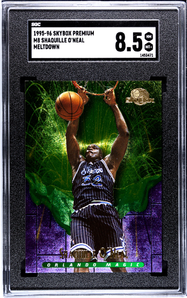 Shaquille O'Neal 1995-96 Skybox Premium Meltdown Card #M8- SGC Graded 8.5 NM-MT+ (Orlando Magic/HOF)