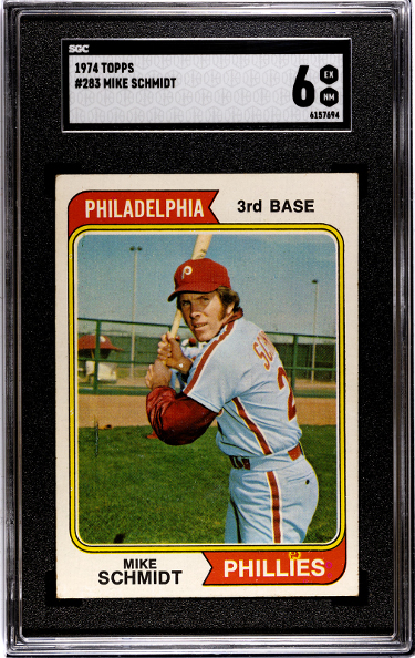 Mike Schmidt 1974 Topps Card #283- SGC Graded 6 EX-NM (Phillies/HOF/2nd Year)