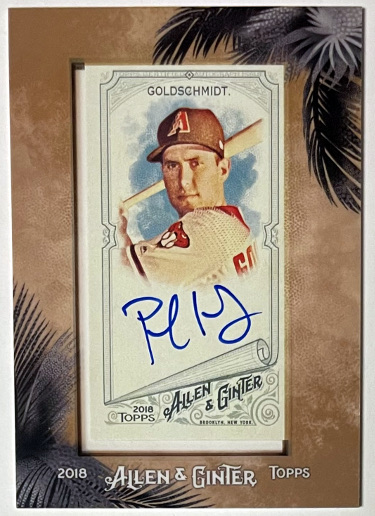 Paul Goldschmidt signed 2018 Topps Allen & Ginter Mini Framed On Card Auto #MA-PG (Cardinals)