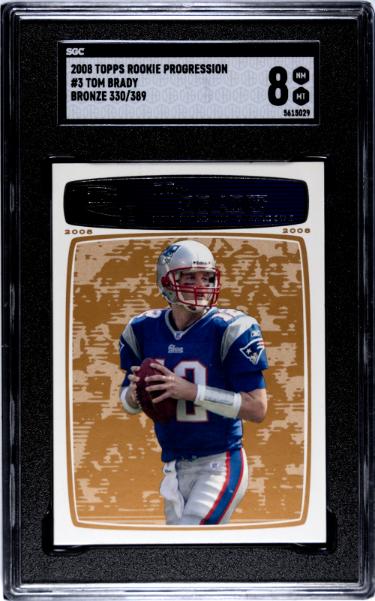 Tom Brady 2008 Topps Rookie Progression Bronze Card #3- /389- SGC Graded 8 NM-MT (Patriots/HOF/GOAT)