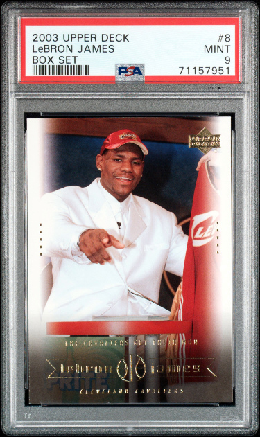 LeBron James 2003 Upper Deck Box Set Rookie Card (RC) #8- PSA Graded 9 Mint (Cleveland Cavaliers)