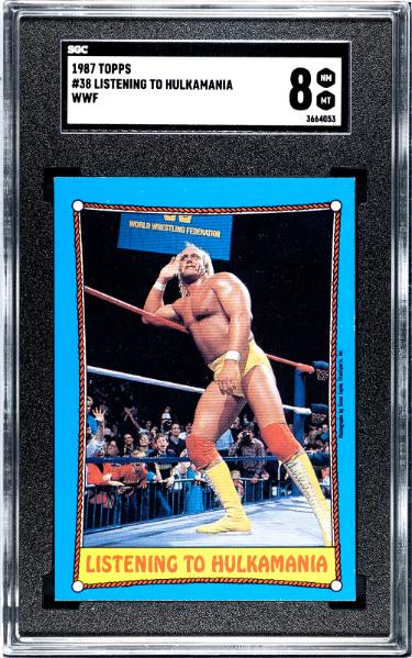 Hulk Hogan 1987 Topps Listening to Hulkamania WWF Card #38- SGC Graded 8 NM-MT