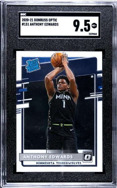 Anthony Edwards 2020-21 Donruss Optic Rookie Card (RC) #151- SGC Graded 9.5 Mint+ (Minnesota Timberwolves)