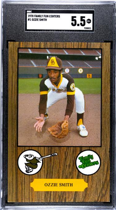 Ozzie Smith 1978 Family Fun Centers Rookie Card (RC) #1- SGC Graded 5.5 EX+ (San Diego Padres/HOF)