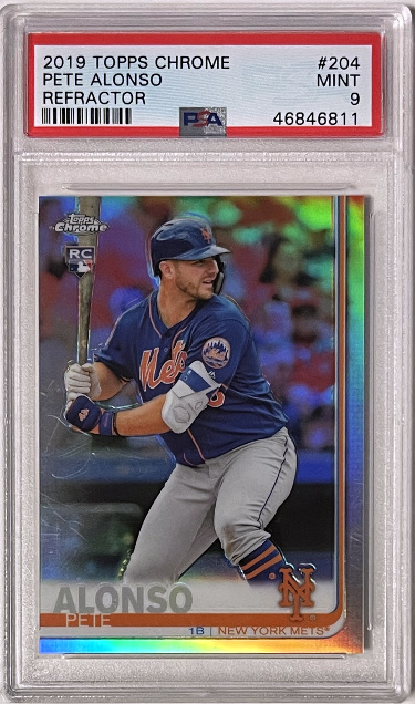 Pete Alonso 2019 Topps Chrome Refractor Rookie Card (RC) #204- PSA Graded 9 Mint (New York Mets)