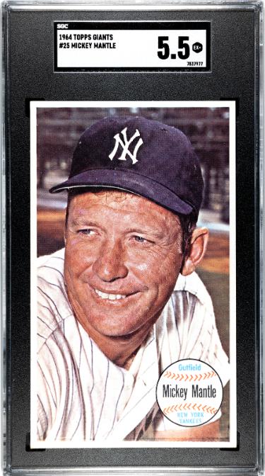 Mickey Mantle 1964 Topps Giants Card #25- SGC Graded 5.5 EX+ (Yankees/HOF)