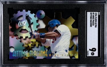 Mike Piazza 1996 Fleer Ultra Hitting Machine Die-Cut Card #7- SGC Graded 9 MT (Los Angeles Dodgers/HOF)