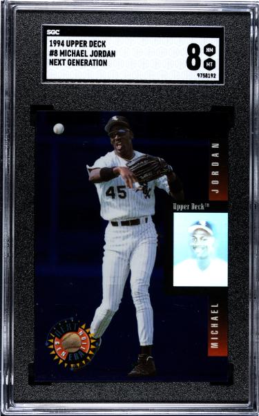 Michael Jordan 1994 Upper Deck MLB Rookie Card (RC) #8- SGC Graded 8 NM-MT (Chicago White Sox/GOAT)