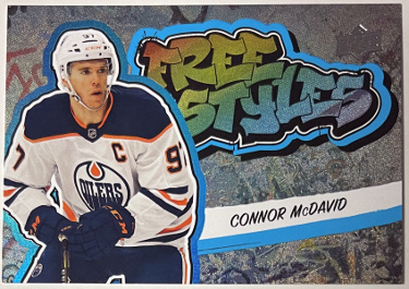 Connor McDavid 2022-23 Upper Deck Series I Freestyles Hockey Card #FS-27 (Edmonton Oilers)