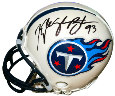 Kyle Vanden Bosch signed Tennessee Titans Riddell TB NFL Mini Helmet #93- COA (3X Pro Bowl/Nebraska)