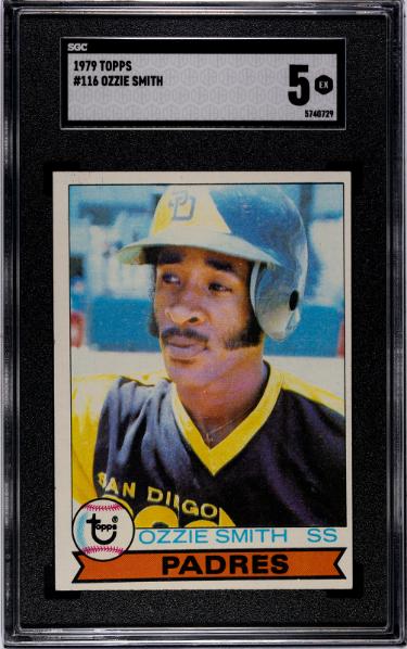 Ozzie Smith 1979 Topps Baseball Rookie Card #116- SGC Graded 5 EX (Padres/Cardinals/HOF/15XAS)