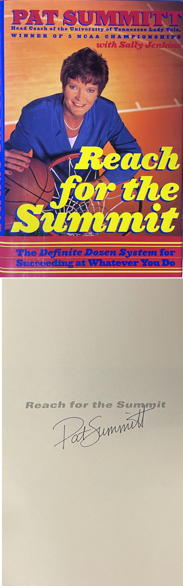 Pat Summitt signed 1998 Reach For The Summit Lady Vols Hardcover Book- New- COA