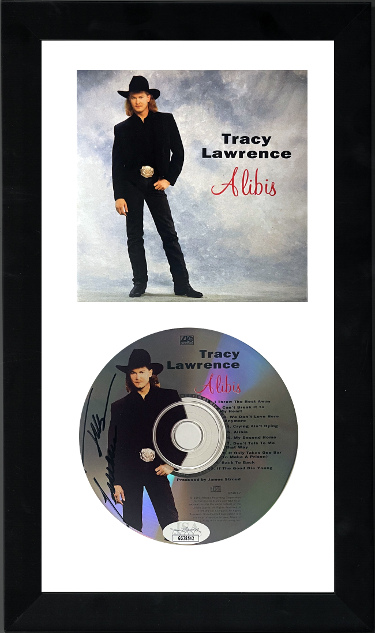 Tracy Lawrence signed 1993 Alibis Album CD w/ Cover Booklet 6.5x12 Custom Framing- JSA #GG38542