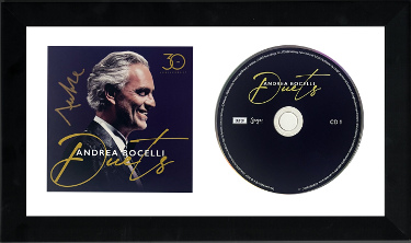 Andrea Bocelli signed 2024 Duets- 30th Anniversary Art Insert, 2CD Custom Framing- COA