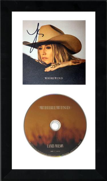 Lainey Wilson signed 2024 Whirlwind 4.75x4.75  Art Card, CD/Booklet/Cover Custom Framing 6.5x12 -COA  NEW (Country Music/CM)