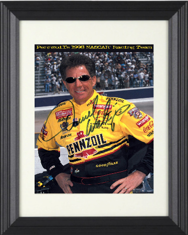 Darrell Waltrip signed NASCAR 1998 Pennzoil Racing Team 8x10 Photo Custom Framing- COA