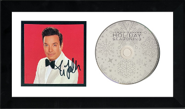 Jimmy Fallon signed 2024 "Holiday Seasoning Republic Records CD 4x4 Art Insert Auto/Booklet 6.5x12 Custom Framing- COA