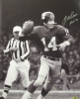 Y.A. Tittle signed New York Giants B&W Passing Vertical 16x20 Photo HOF 71