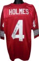 Santonio Holmes signed Red Custom Stitched Football Jersey (signed up 4) XL- Holmes Hologram