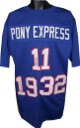 Eric Dickerson signed Pony Express Blue Custom Stitched Football Jersey XL w/ Craig James & Lance McIlhenny- JSA Hologram