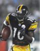 Santonio Holmes signed Pittsburgh Steelers 16x20 Photo (black jersey) - Holmes Hologram